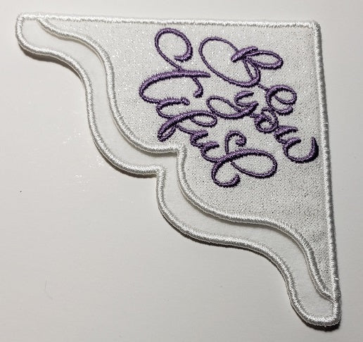 Be you tiful  embroidered corner bookmark on felt