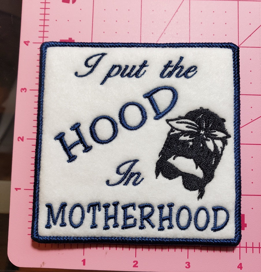 I put the Hood in Motherhood Embroidered Mug Rug on Felt