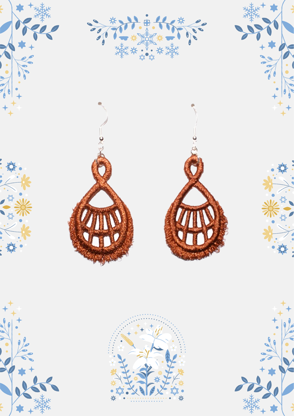 Fringe Earrings in Clay Brown (Dark Copper)