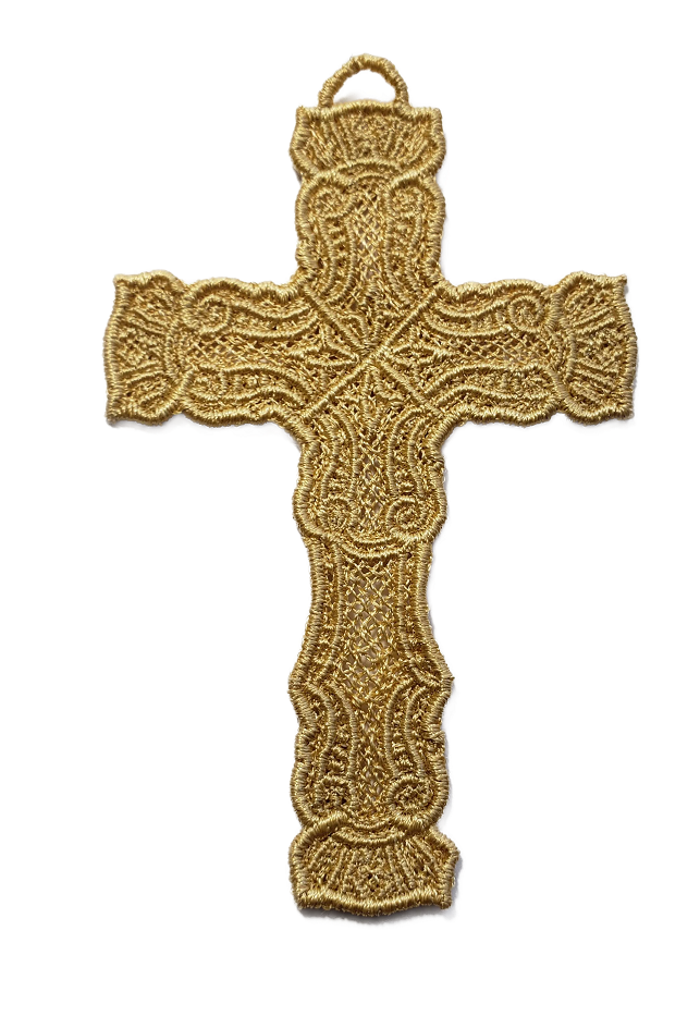 Lace Embroidered Cross Bookmark #2741