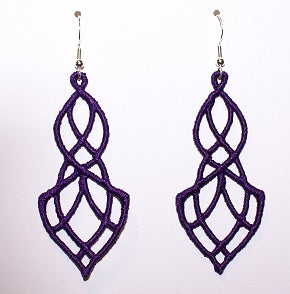 Elegance Embroidered Earrings in Purple