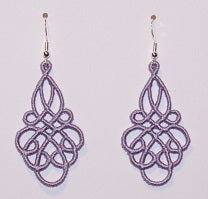 Grace Embroidered Dangle Earrings in Lavender