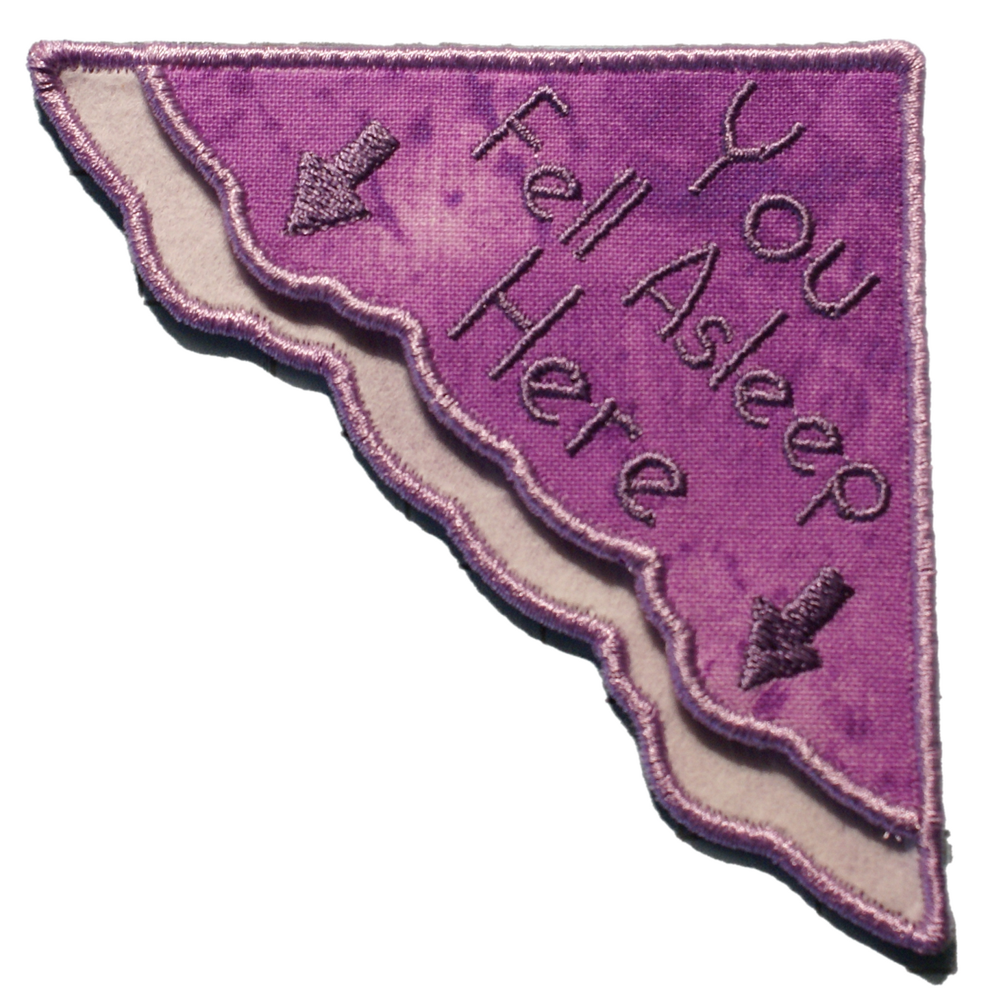 You Fell Asleep Here Corner Bookmark on Lilac Batik Cotton