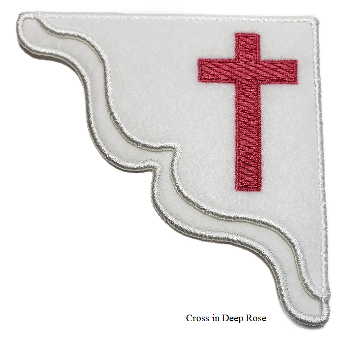 Simple Cross Corner Bookmark on White Felt