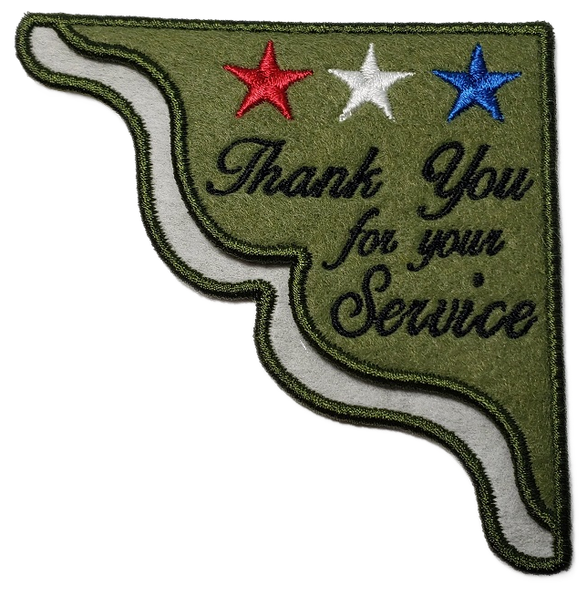 Thank You For Your Service Corner Bookmark on Felt