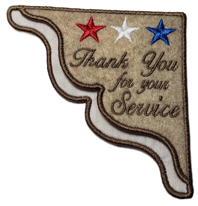 Thank You For Your Service Corner Bookmark on Felt